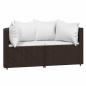 Preview: 3-tlg. Garten-Lounge-Set mit Kissen Braun Poly Rattan