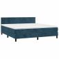 Preview: Boxspringbett mit Matratze & LED Dunkelblau 160x200 cm Samt