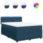 Preview: Boxspringbett mit Matratze Blau 160x200 cm Samt