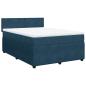 Preview: Boxspringbett mit Matratze Blau 160x200 cm Samt