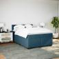 Preview: Boxspringbett mit Matratze Blau 160x200 cm Samt