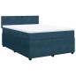 Preview: Boxspringbett mit Matratze Blau 160x200 cm Samt