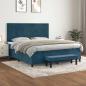 Preview: ARDEBO.de - Boxspringbett mit Matratze Dunkelblau 160x200 cm Samt