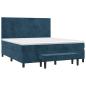 Preview: Boxspringbett mit Matratze Dunkelblau 160x200 cm Samt