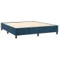 Preview: Boxspringbett mit Matratze & LED Dunkelblau 160x200 cm Samt