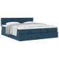 Preview: Ottoman-Bett mit Matratzen Dunkelblau 160x200 cm Samt