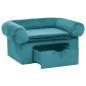Preview: Hundesofa mit Speicher Türkis 75 x 50 x 38cm Plüsch