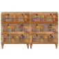 Preview: Sideboard 2 pcs Natur 60 x 33 x 75 cm Massivholz Mango