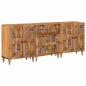 Preview: ARDEBO.de - Sideboard 3 pcs Natur 60 x 33,5 x 75 cm Massivholz Mango