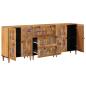 Preview: Sideboard 3 pcs Natur 60 x 33,5 x 75 cm Massivholz Mango