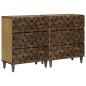 Preview: ARDEBO.de - Sideboard 2 pcs Braun 60 x 33,5 x 75 cm Massivholz Mango