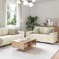 Preview: ARDEBO.de - Sofa 3 stk. Beige Leinenmischgewebe