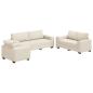 Preview: Sofa 3 stk. Beige Leinenmischgewebe