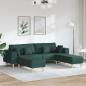 Preview: ARDEBO.de - Sofa mit Kissen 3 pcs Dunkelgrün Stoff