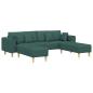 Preview: Sofa mit Kissen 3 pcs Dunkelgrün Stoff