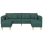 Preview: Sofa mit Kissen 3 pcs Dunkelgrün Stoff