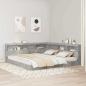 Preview: ARDEBO.de - Bücherregal-Bett mit Regal Betongrau 180 x 200 cm Holzwerkstoff