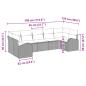 Preview: Gartensofa-set 7 Stk. Schwarz und Türkis Poly-Rattan