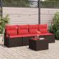 Preview: ARDEBO.de - Sofa Set 5 stk. 4-Sitzanzahl Beige und Rot Poly-Rattan
