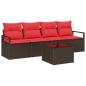 Preview: Sofa Set 5 stk. 4-Sitzanzahl Beige und Rot Poly-Rattan