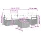 Preview: Gartensofa-set mit Kissen 6 pcs Braun und Rot Poly-Rattan