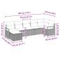 Preview: Sofa Set mit Kissen 7 pcs Braun und Rot Poly-Rattan