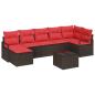Preview: Sofa Set 8 stk. Braun und Rot Poly-Rattan