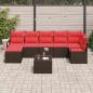 Preview: Sofa Set 8 stk. Braun und Rot Poly-Rattan