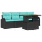 Preview: Garten-Sofa-Set 5 Stk. Schwarz Poly Rattan