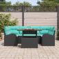 Preview: Garten-Sofa-Set 7 Stk. Schwarz Poly Rattan