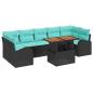 Preview: Garten-Sofa-Set 8 Stk. Schwarz Poly Rattan