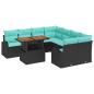 Preview: Garten-Sofa-Set 9 Stk. Schwarz Poly Rattan