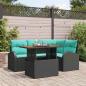 Preview: ARDEBO.de - Garten-Sofa-Set 5 Stk. Schwarz Poly Rattan