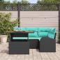 Preview: Garten-Sofa-Set 5 Stk. Schwarz Poly Rattan