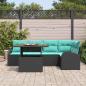 Preview: Garten-Sofa-Set 6 Stk. Schwarz Poly Rattan