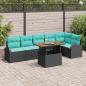 Preview: ARDEBO.de - Garten-Sofa-Set 7 Stk. Schwarz Poly Rattan