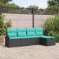 Preview: ARDEBO.de - Gartensofa-set 5 stk. Schwarz Poly-Rattan