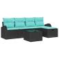 Preview: Gartensofa-set 6 Stk. Schwarz Poly-Rattan