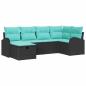 Preview: Gartensofa-set 6 Stk. Schwarz Poly-Rattan