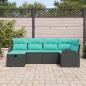 Preview: Gartensofa-set 6 Stk. Schwarz Poly-Rattan