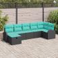 Preview: ARDEBO.de - Gartensofa-set 7 Stk. Schwarz Poly-Rattan