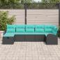 Preview: Gartensofa-set 7 Stk. Schwarz Poly-Rattan