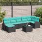 Preview: ARDEBO.de - Gartensofa-set 8 Stk. Schwarz Poly-Rattan