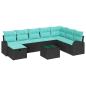 Preview: Gartensofa-set 9 Stk. Schwarz Poly-Rattan