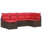 Preview: Gartensofa-set mit Kissen mit Speicher 6 pcs Braun Poly-Rattan