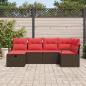 Preview: Gartensofa-set mit Kissen mit Speicher 6 pcs Braun Poly-Rattan