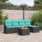 Preview: ARDEBO.de - Garten-Sofa-Set mit Kissen 6 pcs Schwarz Poly Rattan