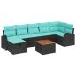 Preview: Gartensofa-set 8 Stk. Schwarz Poly Rattan
