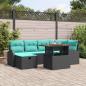 Preview: ARDEBO.de - Garten-Sofa-Set 7 Stk. Schwarz Poly-Rattan