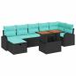 Preview: Garten-Sofa-Set 8 Stk. Schwarz Poly-Rattan